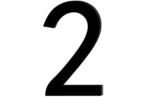 LIBAIDZ Adhesive House Number No. 2, Height 10 cm, Number for Sticking, Made of Acrylic, House Sign for Outdoors, House Numbers, for Outdoors, Letterbox, Door, Weatherproof, Numbers for Sticking, Matt Black