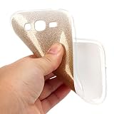 Hülle Galaxy Grand Neo Plus i9060,Galaxy Grand Neo Plus Hülle,Galaxy Grand Neo Plus Schutzhülle,Felfy Ultra Slim Ultradünn Case Soft Gel Weich Flexibel TPU Silikonhülle mit Bling Sternchen Gradient Farbe Design Protective Scratch Resistant Bumper Handytasche Case Back Cover für Samsung Galaxy Grand Neo Plus GT-i9060 [Golden] + 1x Silver Stylus+ 1x Bling Dust Plug [Zufällige Farbe] - 2