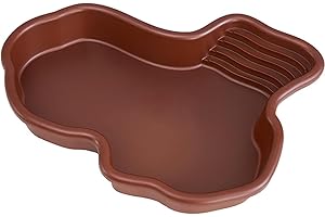 WINARA Baignoire pour Reptiles, Grande Piscine pour Tortues, Piscine pour Reptiles avec Rampe et Plate-Forme de baignade, Ornement d'aquarium pour Tortue, Dragon Barbu, Gecko pour Balcon, Cour (Sans Tube)