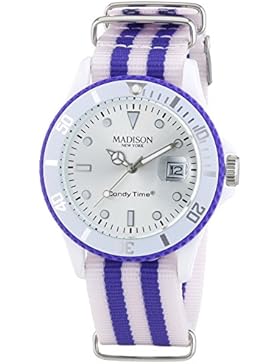 MADISON NEW YORK Unisex-Armbanduhr Candy Time Sailor Analog Quarz Nylon U4616/1