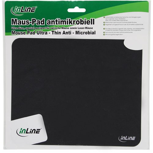 InLine® Maus-Pad antimikrobiell, ultradünn, schwarz, 220x180x0,4mm - 2