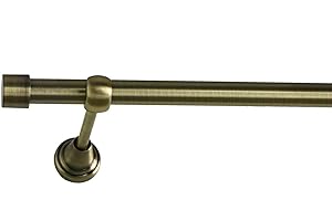 Sento 19mm Metall Gardinenstange Vorhangstange 1-läufig Messing Antik Classic Zoya 240 cm