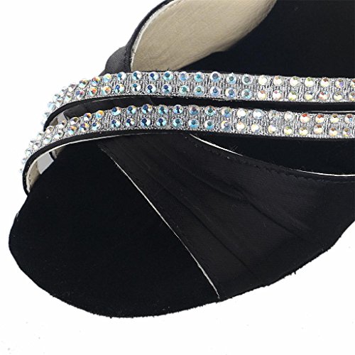 Jia Jia 20524 Damen Sandalen Ausgestelltes Heel Super-Satin mit Strass Latein Tanzschuhe - 6
