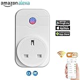 Wifi Smart Plug Compatible with Alexa and Google Assistant, OIZEN Timer Switch Power Wireless Outlet Socket Remote Control by Smartphone(No Hub Required)