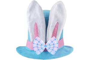 Quickdraw Easter Bunny Hat Mad Hatters Tea Party Fancy Dress Up With Bunny Ears Headwear Bonnet Bow Tie Top Hat
