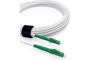 Elfcam® - 10m LWL Glasfaser-Kabel LC/APC auf LC/APC Stecker, Kompatibel mit Deutscher Telekom, Simplex 9/125μm Patchkabel, Lichtwellenleiter LSZH, Weiß, 10 Meter