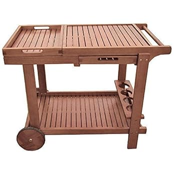 Benelando Vielseitiger Servierwagen Aus Holz Mit 2 Abnehmbaren Tabletts