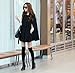 Gaorui Women Fashion Cape Bat wing Poncho Cloak Woolen Coat Top Black cappa Jacket