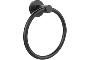 ALAMANIA 304 Stainless Steel Towel Holder Ring16cm(6.3inch) With Fixing kit For Bathroom & Kitchen,Hand Towel Hanging Towel Hanger Wall Mounted(Classic) Contemporary Bath Accessories (Black)