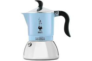 Bialetti Moka Fiammetta Induction 2 Tazze Azzurra Caffettiera Adatta a Induzione
