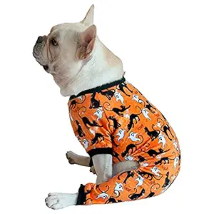 CuteBone Halloween Dog Pajamas Pet Clothes Cat Apparel Shirt Winter Holiday Cute Pjs Bodysuit for Doggie Onesies P173S