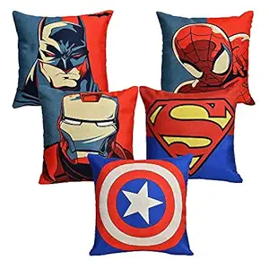 AEROHAVEN Set of 5 Multi Colored Avengers Decorative Hand Made Cotton Cushion Covers 16