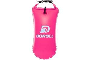 DORSLL Riverbank | High-Visibility Open-Water Swim Buoy with Dry Bag Storage and Safety Whistle | Switches to a Dry Bag Backpack for Both Water and Land | 3 Unique Colours