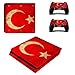 Produktbild Morbuy PS4 Slim Skin Design Folie Aufkleber Sticker schützende Haut Schale für Sony Playstation 4 Slim Konsole und 2 Dualshock Controller (Flagge Türkei)