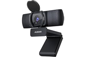 ‎AUSDOM AUSDOM Webcam, Autofokus Webcam mit Mikrofon, Privatsphäre, Plug and Play USB Computer Web Kamera für Pro Streaming/Online Teaching/Video Calling/Zoom/Skype (Schwarz-1080P)