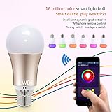 LWD Smart B22 LED Light Bulb, Wi-Fi,Wifi phone remote control,Works with Amazon Alexa