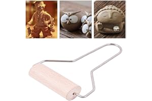 Toruiwa Rouleau à Poterie Argile en Bois avec Poignée en Acier Inox pour Sculpture