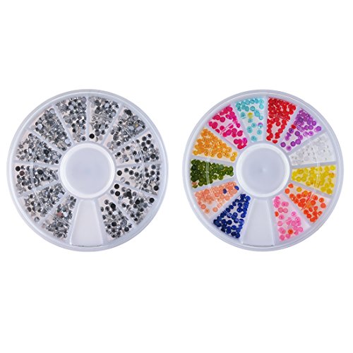 Biutee model 10 wheels Nail Art Strass Set Strass steine Nagel Kunst Dekorationen von 15000 Steinchen Flitter - 5