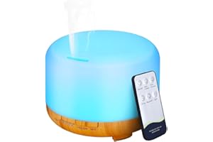 GC GLOBALCOMMERCE Diffusore di Oli Essenziali per Ambienti 300ml, Diffusore Aromi a Grana di Legno con Illuminazione LED, Aromaterapia e Purificazione dell’Aria