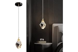 SXTIGER Nowoczesna kryształowa lampa wisząca, 3-kolorowa LED, kryształowa lampa wisząca, do kuchni, sypialni, salonu, jadalni, oświetlenie (czarne)