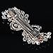 Remedios Crystal & Pearl Fan-Shaped Barrette Bridal Wedding Flower Hair Clip, 47C (Ivory & Silver)