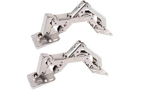 2X Qrity Pack of Kitchen Cabinet Door Hinges Cupboard Door 170 Degree Hinges + 16 Fixing Screws - Large Angle Door Hinges - No Slot Required - Easy to Install
