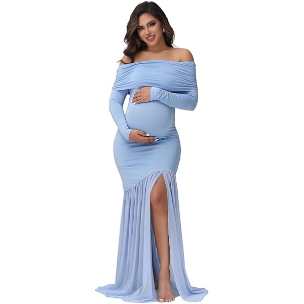 Women's Maternity Long Sleeve Bodycon Tank Pencil Dress Soild Color Maternity Casual Sexy Dress Pregnancy Clothes For Baby Shower - View #4