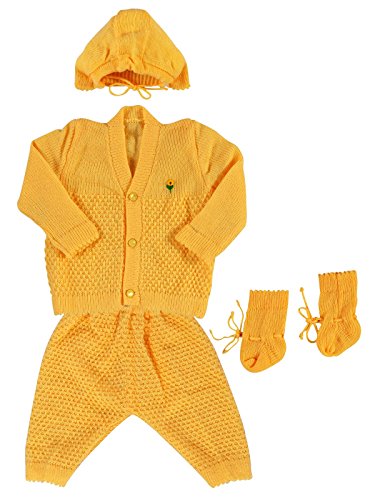 Montu Bunty Wear Baby Woolen Sweater - Set of 4 Pieces (0-3 Months)