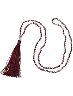 Boho Kubisch Zirkonia Geschaffen Diamant Y Halskette mit Quaste Anhänger (30 Zoll, 4mm/Perle)