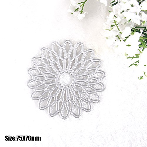 Calistouk Stanzschablonen aus Metall mit verschiedenen Mustern, für Fotoalben und zur Dekoration sonnenblume - 5