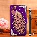Produktbild Locaa(TM) For SONY Xperia Z5 Premium Z5 Plus 5.5 inch 3D Bling Pfau Case + Griffel + Anti Dust plug Deluxe Luxus Perlen Diamant niedlich Schöne Retro Card Holder Wallet Protection Hülle - [Pfau Serie] Lila Holster - Lila Pfau