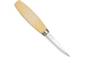Morakniv Cuchillo de tallado de madera de acero al carbono 106 con vaina, 3.25 pulgadas