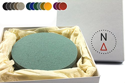 NordernArt Filzuntersetzer 6er Set rund für Gläser 100% Wollfilz, als edle Glasuntersetzer oder Getränkeuntersetzer mit Geschenk-Box, deko Farbe wählbar (Aqua / helles türkis)
