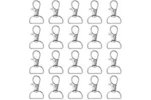 Xinzistar 20 Pieces Swivel Keyrings Clasps Lobster Clasps Trigger Snap Hooks with D Ring for Crafts Bag Making Jewellery Making Lanyard Pet Leashes Ropes