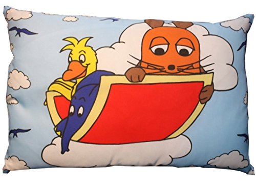 Kinder Kissen Maus: Fliegender Teppich Deko Artikel beide Seiten bedruckt , ca. 28 x 40 cm.