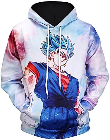 FULANDA Anime Dragon Ball Series Long-sleeved Hooded Jumper Sweatshirts (03, 3XL)