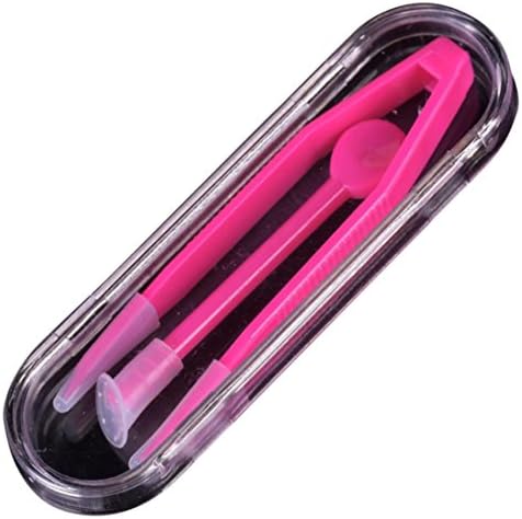 Saihui 2 Sets Eye Care Contact Lenses Plastic Tweezers Straw Lenses Box Accessories (C)