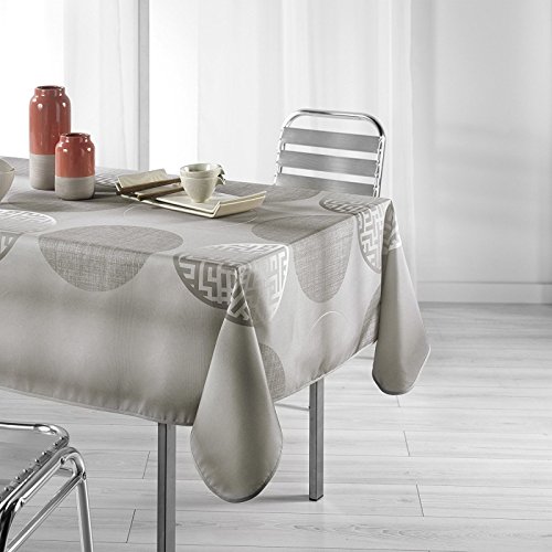 comprare on line L'Harmonie du Decor - Kosmo, Tovaglia da tavola rettangolare, in poliestere, motivo stampato, 150 x 240 cm, Beige prezzo