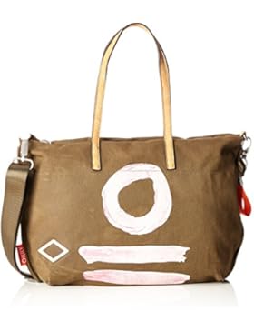 Oilily Damen Fun Canvas Shopper Mhz Henkeltasche, Beige (Taupe), 15 x 31 x 44 cm