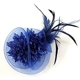 rougecaramel - Accessoires cheveux - Broche fleur/pince cheveux mariage 11cm - bleu