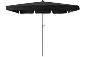 JEMIDI Parasol przeciwsłoneczny na balkon, parasol ogrodowy z ochroną UV 50+, odporny na wiatr, parasol plażowy, regulacja wysokości i nachylenia, 200 x 125 cm, beżowy