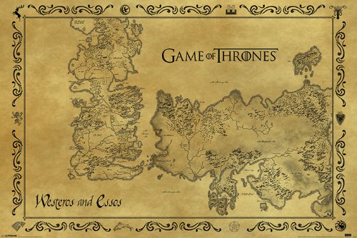 Game Of Thrones Poster con diseño Antique Map, estándar, 61 x 91.5 cm
