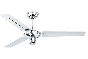 AIRERYDER Deckenventilator Zephyr mit Sommer-Winterlauf, Gehäusefarbe chrom, ø 122 cm