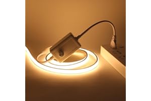 Wisada Dimmbar COB LED Streifen 3M, Warmweiss Neon LED Stripe 230V 288LEDs/M Helligkeit Hohe Weihnachten Neon Band für Wohnzimmer DIY LED Lichter