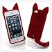 Produktbild 3D Cute Fox Ears and Tail Protective Case Cover for Apple iPhone 5 5S with Fluffy Surface (Red)