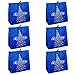 Produktbild Joy to World Einkaufstasche, wiederverwendbar, umweltfreundlich, Weihnachtsbaum, Blau, 12 x 12 cm 6 Pack blau