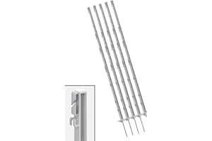 Landkaufhaus Mayer Pasture Fence Post 156 cm (136 cm above the ground) - Pack of 40 White Pasture Posts for Horses and Cattle - Extra Sturdy Design with Double Step and Conical Reinforcement