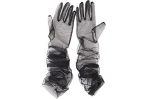Hoseirty Damen Lange Tüll Hochzeit Handschuhe für Braut - 27,5 Zoll Ellenbogen Länge Vintage Sheer Tee Party Abend Prom Oper Handschuhe