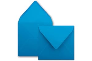 FARBENFROH BY GUSTAV NEUSER FarbenFroh - Sobres cuadrados (25 unidades, 15,5 x 15,5 cm, sin ventana, con adhesivo húmedo, para tarjetas de invitación de boda, cumpleaños y más), color azul real