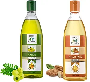 JAGAT Devsutra Hair Oil Combo Pack, 400ml (200ml Almond Oil, 200ml Amla Oil)